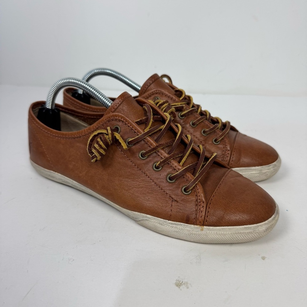 Frye Women's Brown Leather Lace-Up Casual Sneakers